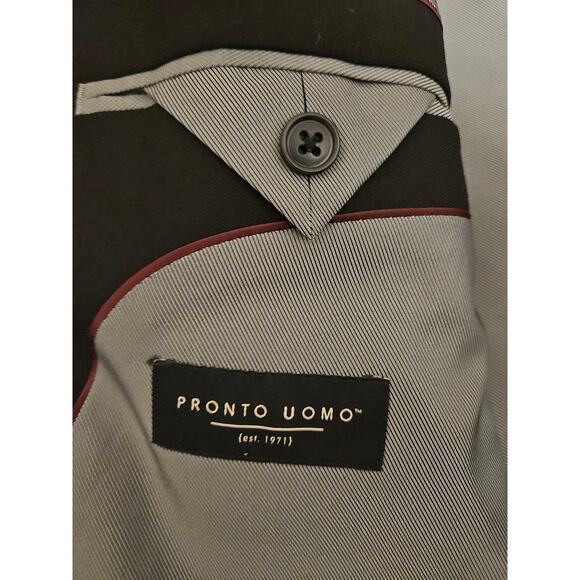 Pronto Uomo Black Modern Fit Suit Jacket Mens Size 54R 2-Button Notch Lapel - Picture 5 of 6